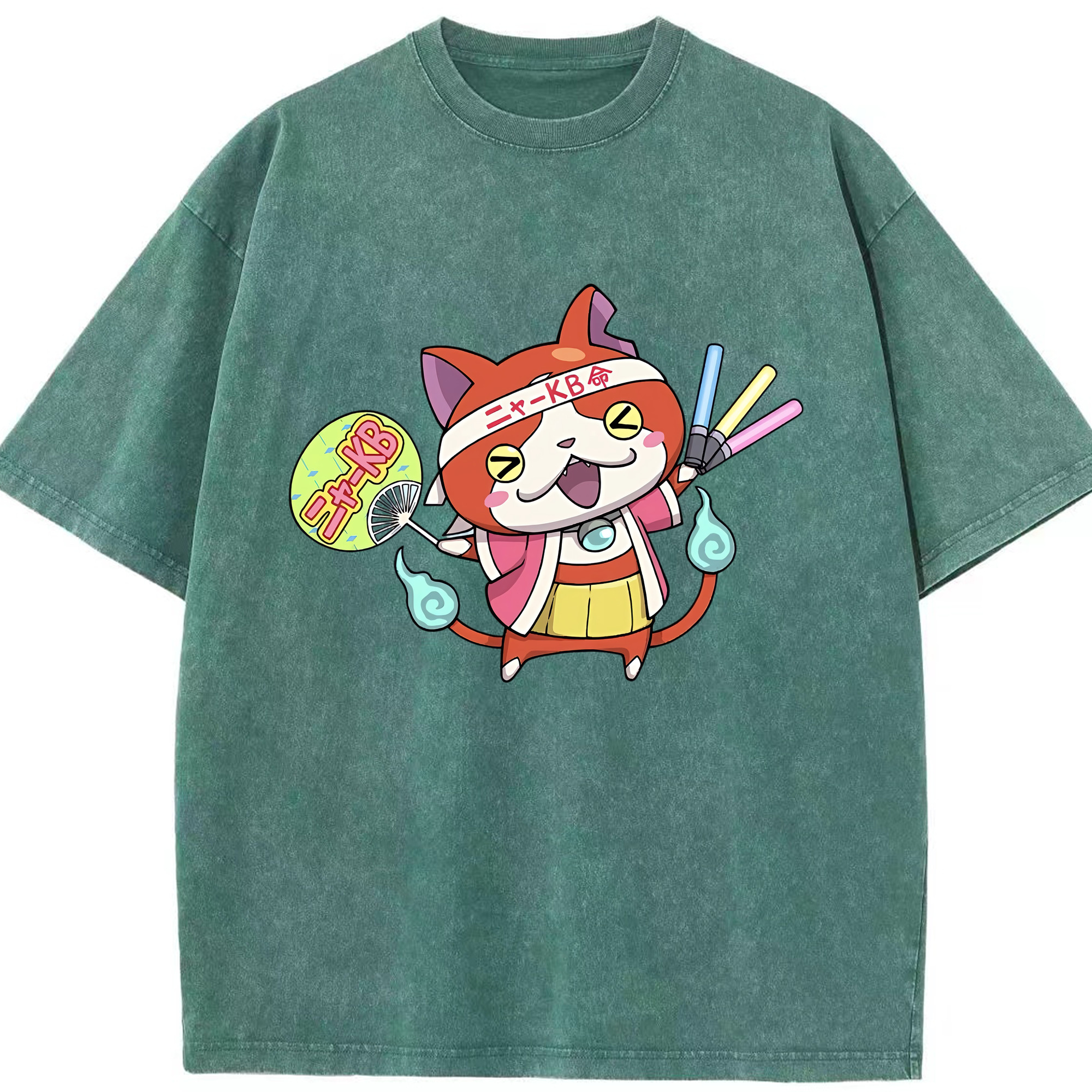 （画像用） 妖怪ウォッチ Yo-kai Watch 綿100% ヴィンテージ風 半袖Tシャツ（フロントプリント）